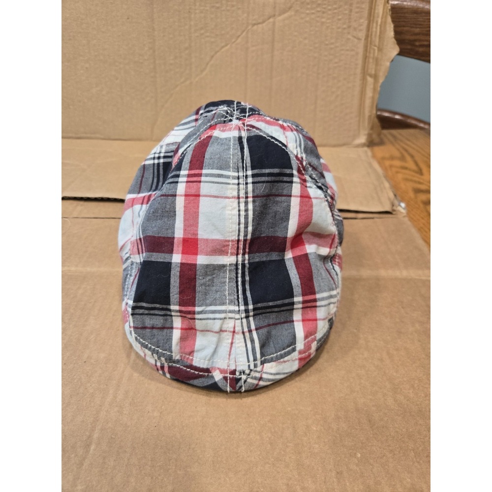 Gymboree Toddler Boys Plaid Newsboy Flat Cap Hat Size 2T-3T Red Blue Gray